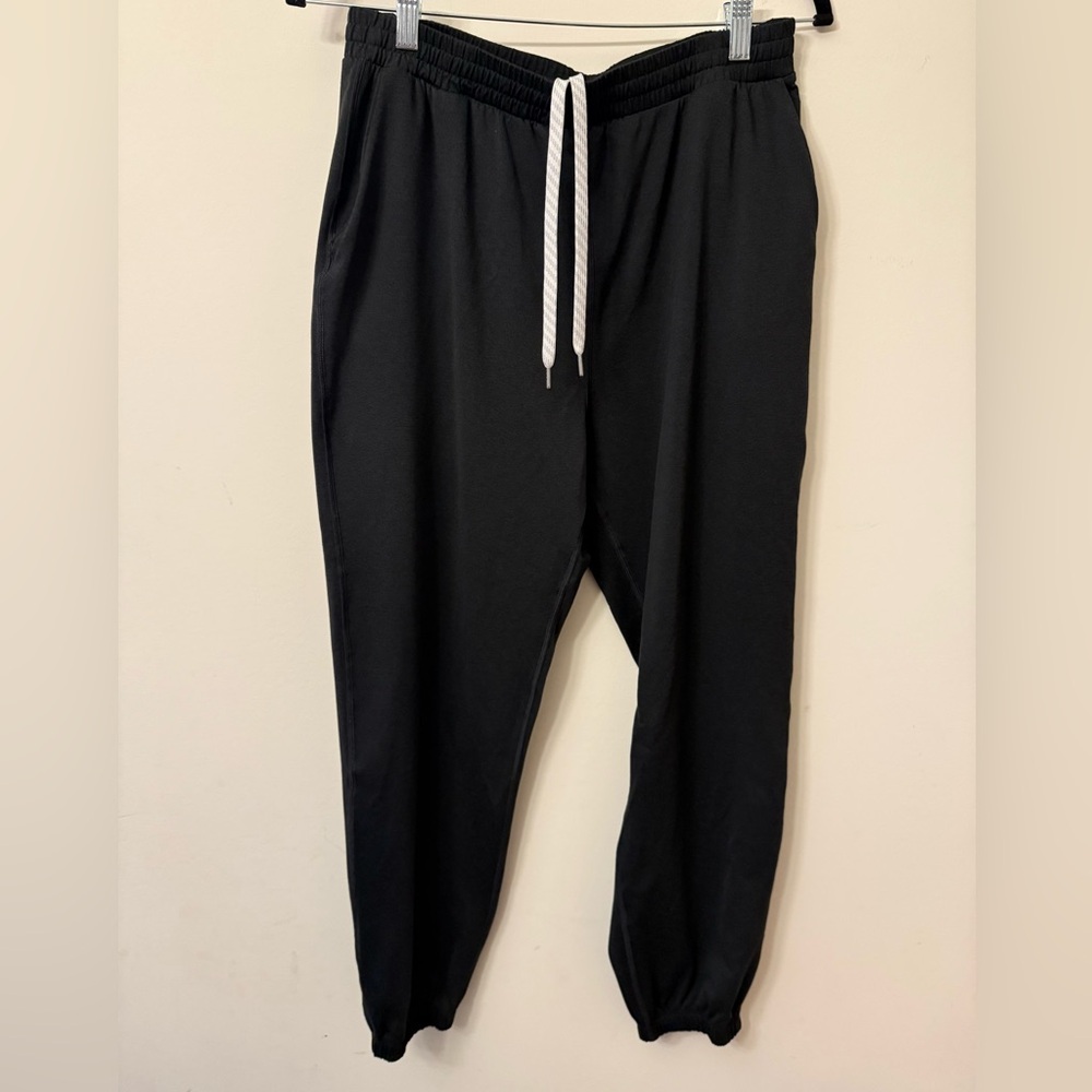 Vuori Black Track Pants with White Drawstring
